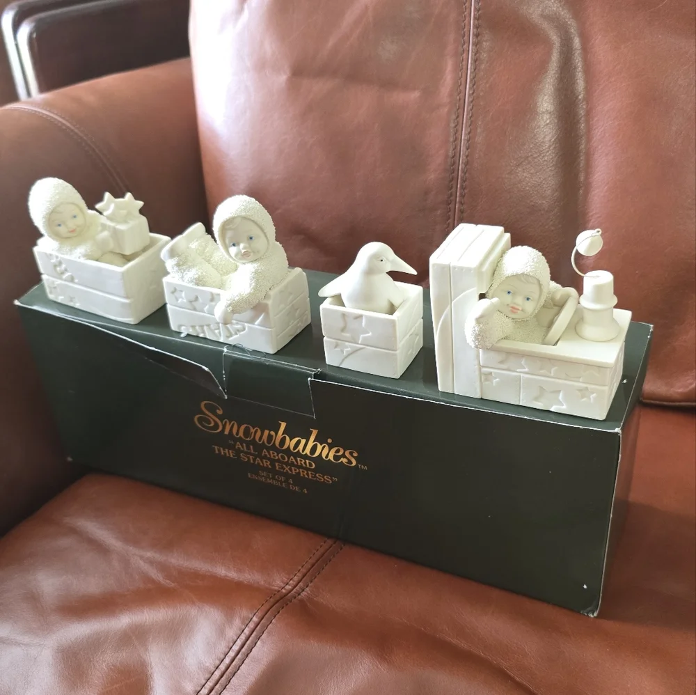 Department 56 All Aboard The Star Express Snowbabies Set Of 4